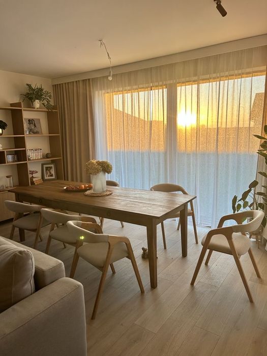 Nowoczesne krzesło tapicerowane dębowe glamour boho