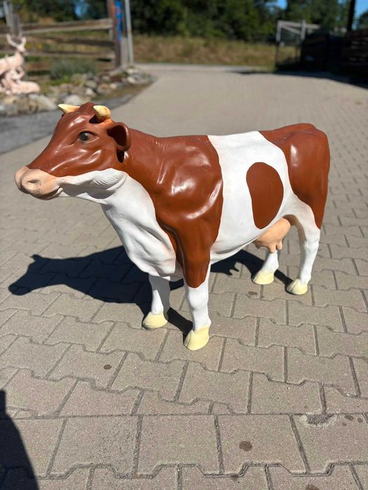 Figura Ogrodowa Krowa Brązowo Biała Wys. 80cm