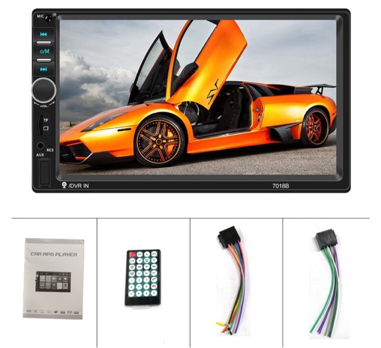 Rádio 2Din 7018B Bluetooth MirrorLink USB cartão controle volante NOVO