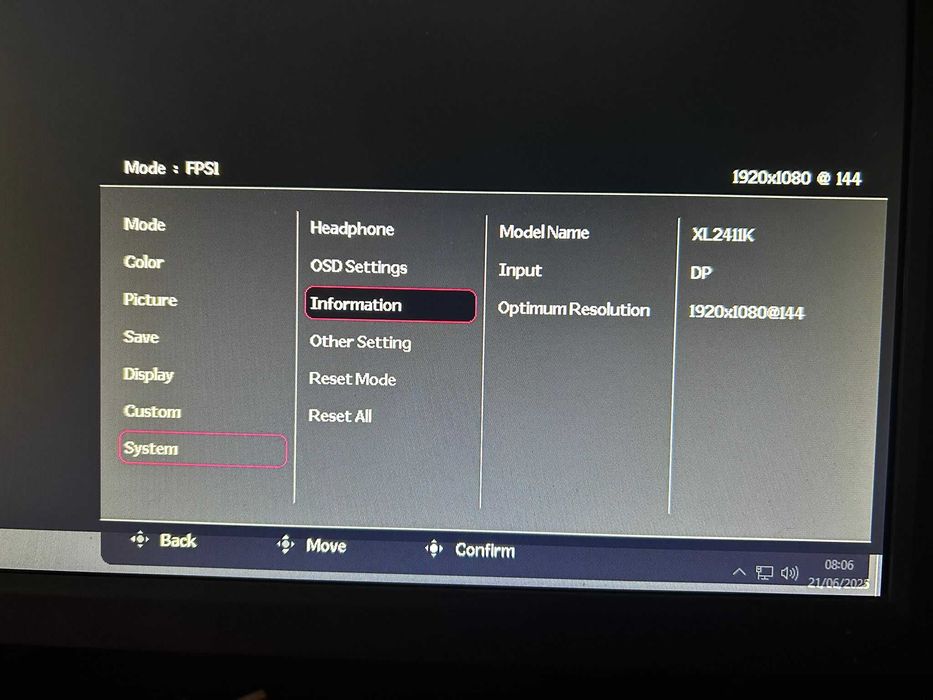 Monitor Gaming 144hz