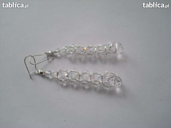 Kolczyki kryształowe ślubne,srebro