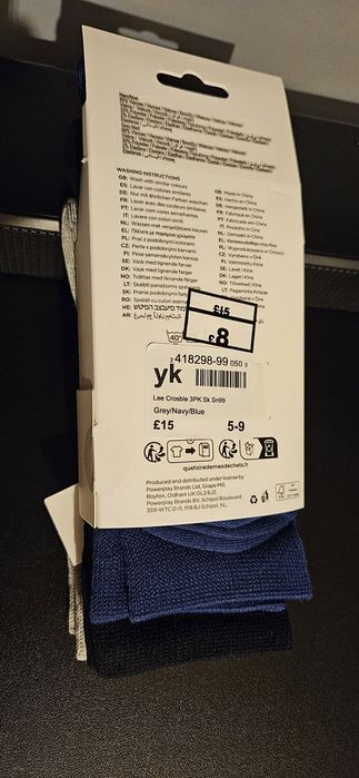 Lee męskie skarpety 42 3 pak