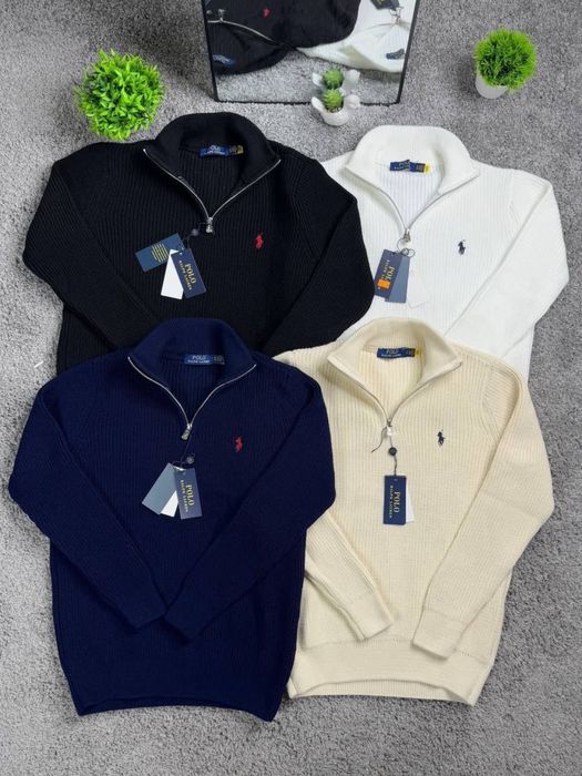 Светр ralph lauren, светр поло, кофта поло, кофта поло на замку, 1/3 zip