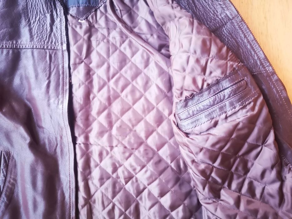 Casaco castanho de pele genuína-Homem-Tamanho 48-Fabricado em Portugal