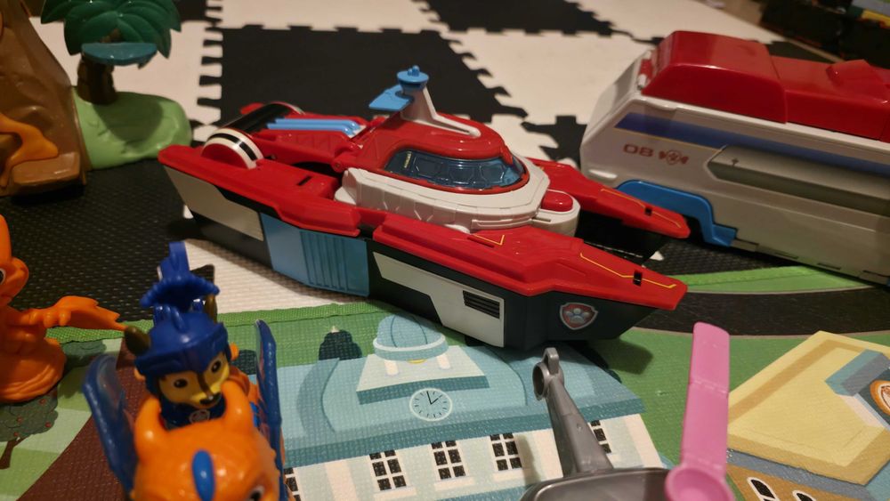 mega zestaw psi patrol patrolowiec figurki lotniskowiec baza