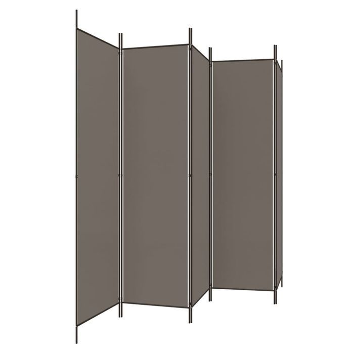 vidaXL Parawan 5-panelowy, antracytowy,250x220 cm, tkanina