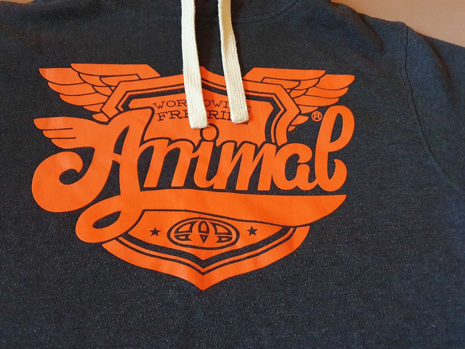 Bluza z kapturem Animal ciemno szara HipHop Rap Skate