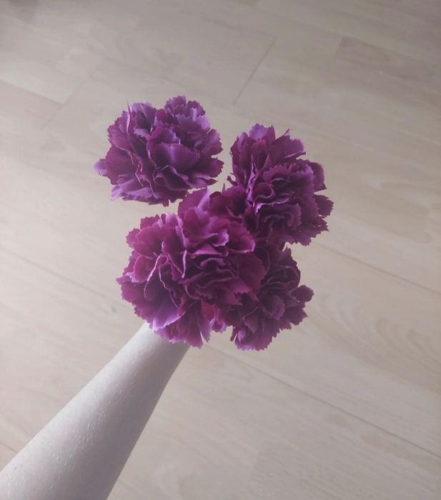 Sztuczne goździki kwiaty 4szt