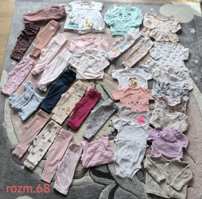 Zestaw ubranek dla dziewczynki 68 next cool club H&M 5.10.15 fabryka bodziaków
