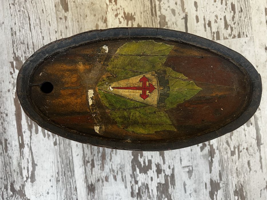 Barril / Pipo Oval Antigo em Madeira – Decoração Rústica / Adega