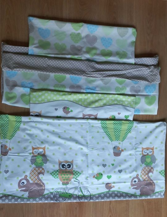 Wyprawka niemowlaka 2x Pościel 120x90, 2x Koc, Ochraniacz, Prześcierad