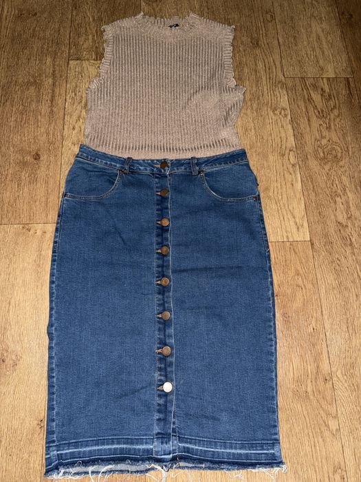 Джинсова юбка і замшива