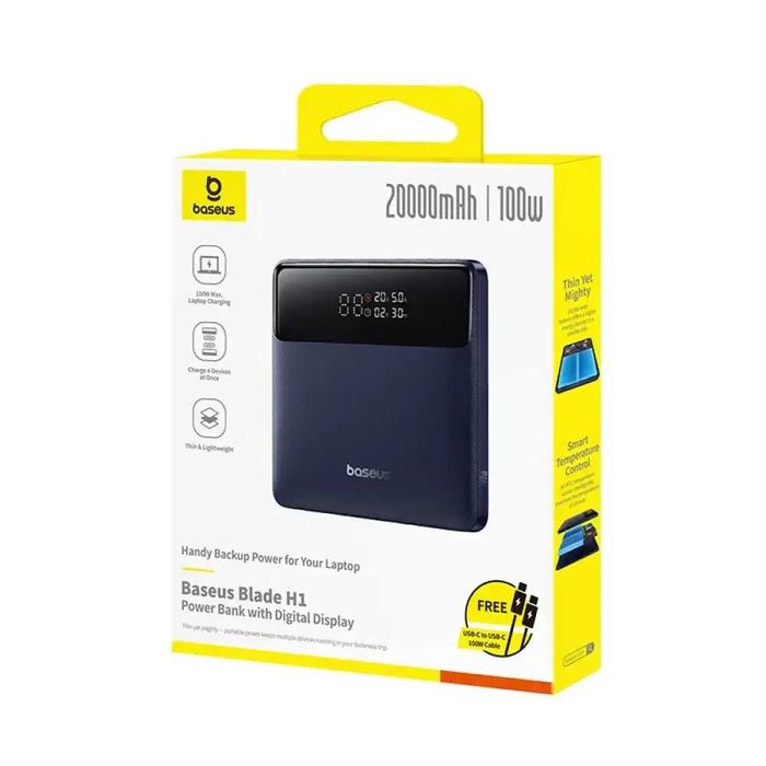 Потужний павербанк для ноутбука BASEUS 100W 20000 mAh швидка зарядка