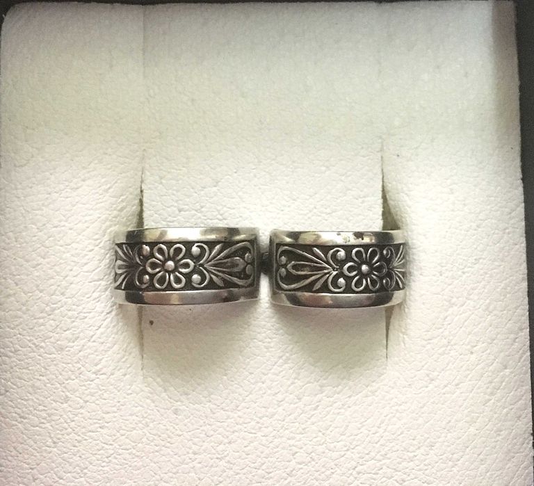 сережки серебро 875 времен СССР с орнаментом