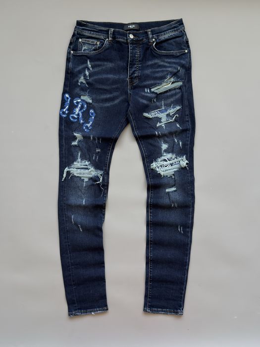Джинси Amiri Indigo Old English Logo Jeans
