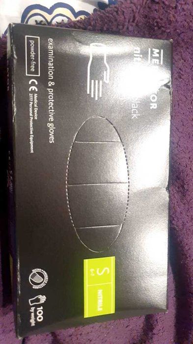 Rękawice Nitrylowe Czarne 100 sztuk