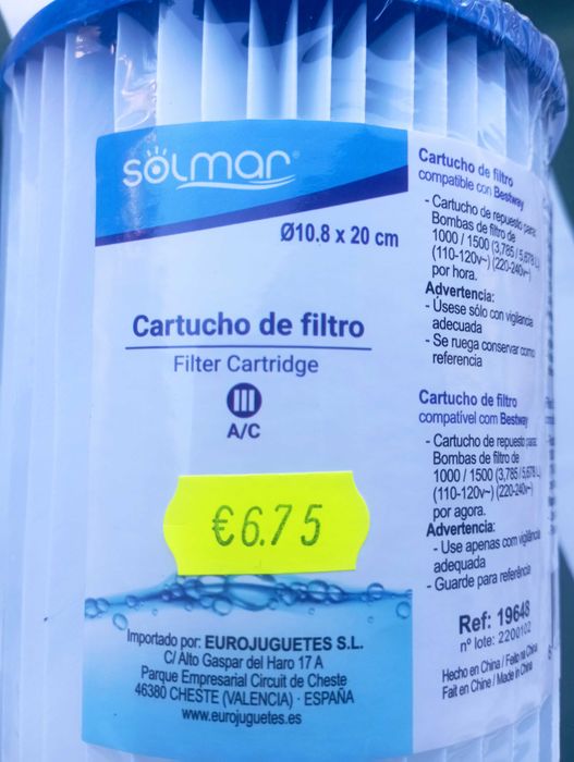 Cartucho de filtro para piscina