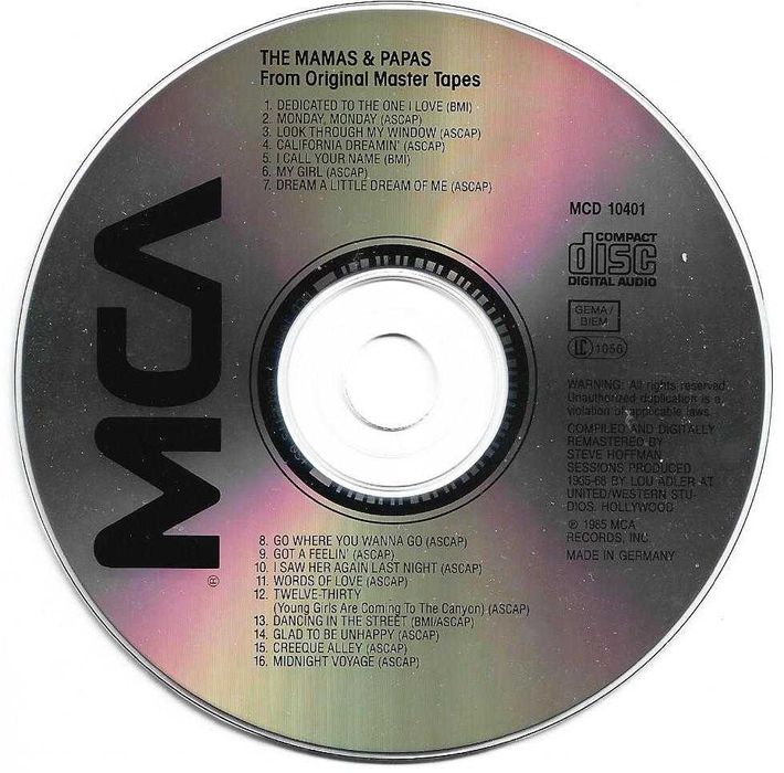 Mamas & The Papas - - - - - 16 of Their Greatest Hits - - - - - CD