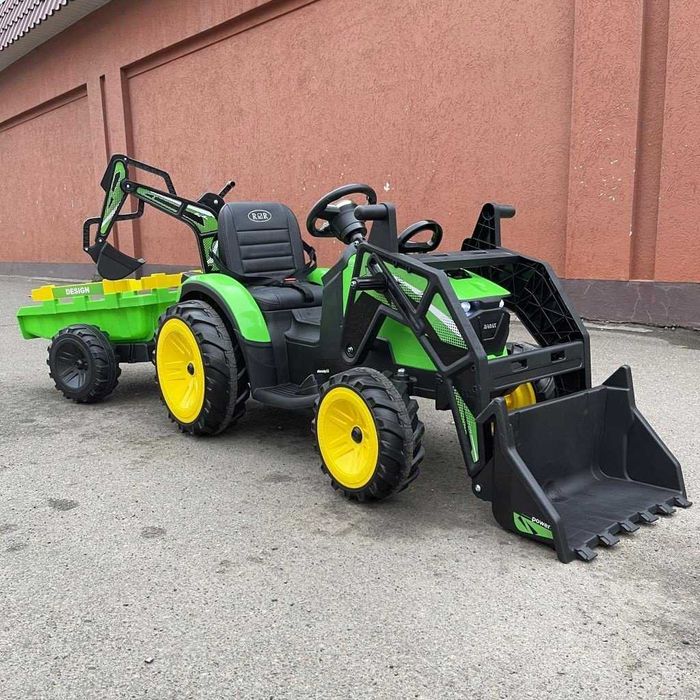 TRAKTOR Koparka JOHN DEERE Ładowarka Ciągnik Auto Akumulator 2 DZIECI