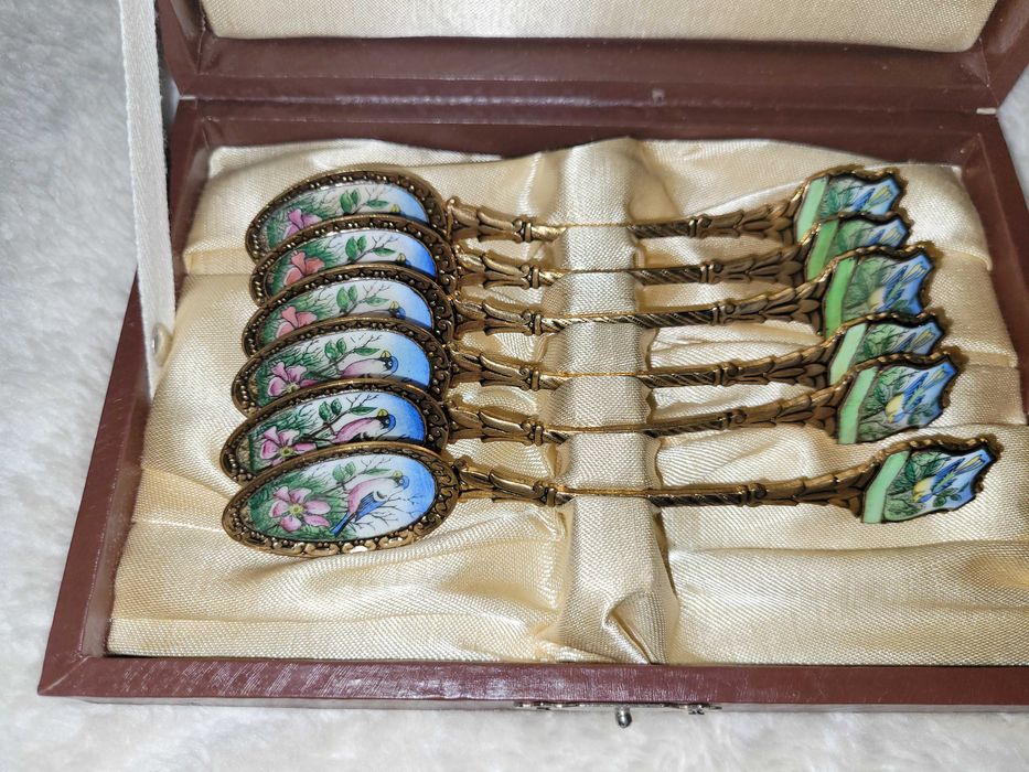 Łyżeczki emaliowane Ptaszki/ kolekcjonerskie