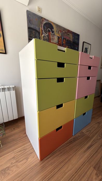 IKEA STUVA móvel arrumação crianças 2 módulos gavetas coloridas