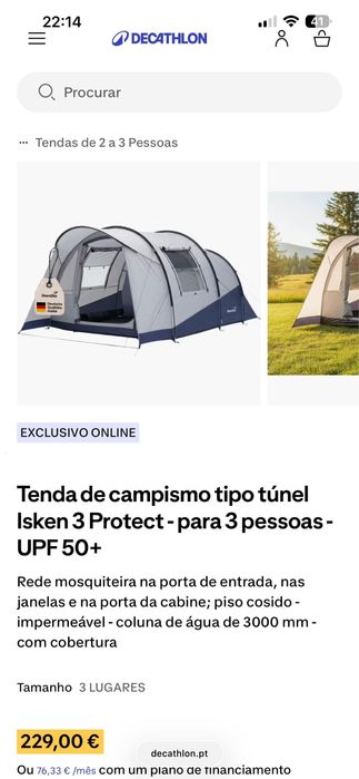 Vendo Tenda Outsunny - Quase um T3 na Natureza (sem IMI e sem vizinhos de cima)