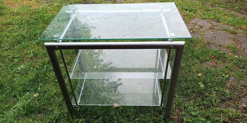 stolik szklany kawowy ława 3 półki