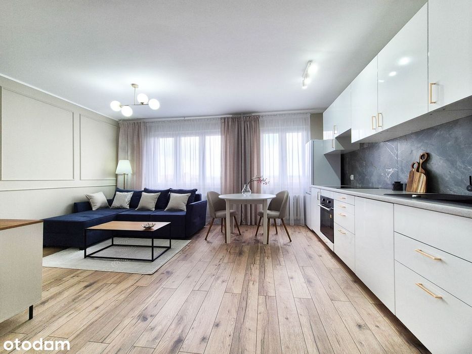 Salon z aneksem i sypialnią 39,3m2 po remoncie