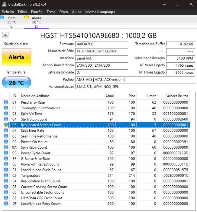 Disco Rígido HGST 1TB 2.5”