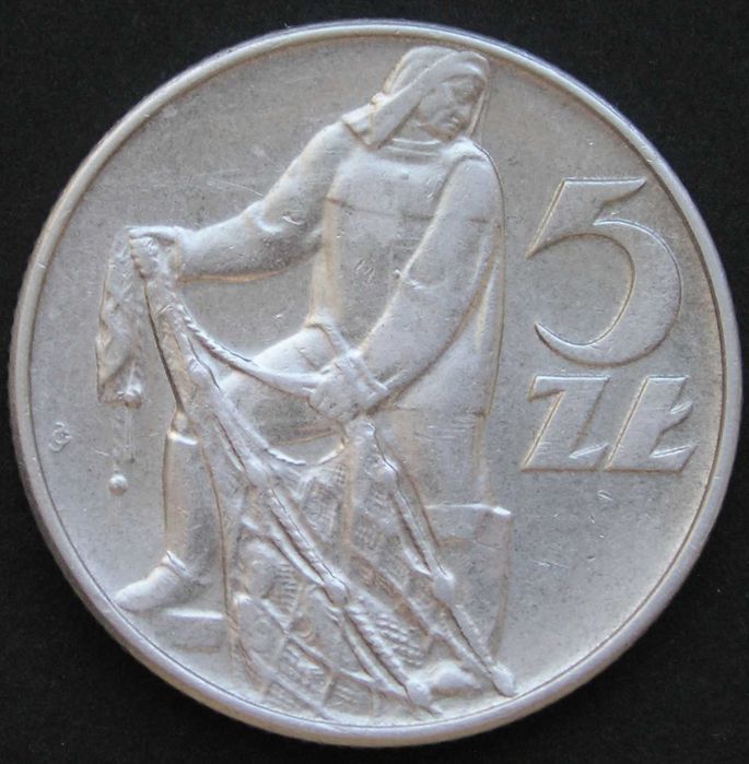 Polska 5 złotych 1973 - rybak .