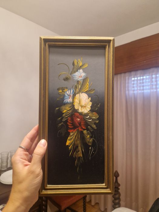Quadros retangulares pequenos a óleo