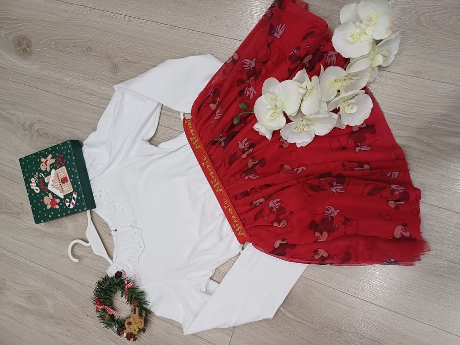 Spódniczka tiulowa na święta, spódnica świąteczna,z myszką Minnie 122