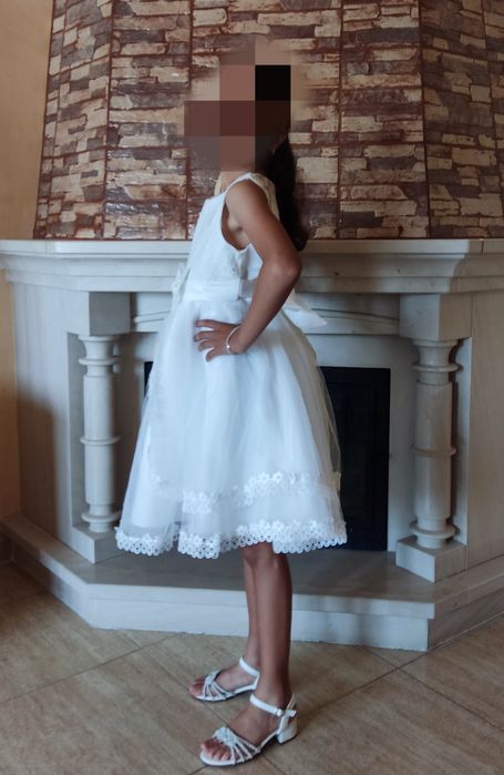 Vestido branco criança menina - Batizado, Primeira Comunhão, Daminha