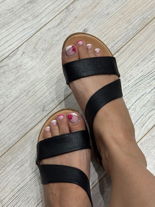 Sandały buty Rzymianki skóra czarne skórzane mega wygodne 37 klasyczne