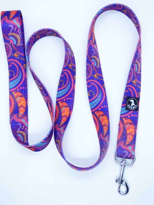 ZESTAW obroża + smycz DOGMEL 250 cm, szer. 3 cm fiolet