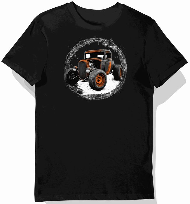 Koszulka męska czarna z klimatem retro hot rod 3XL