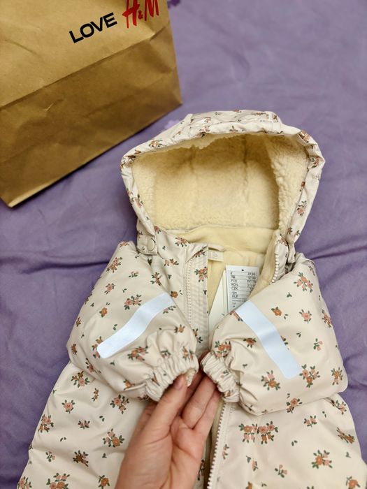 Зимовий термо комбінезон H&M 68 розмір 4-6 місяців повномірка