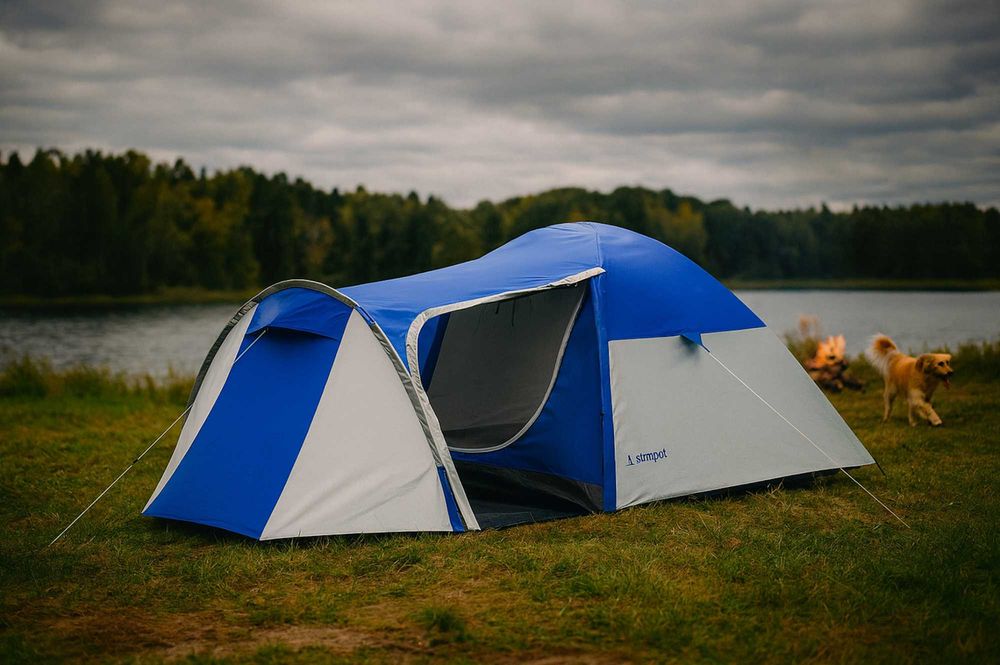 Mocny Wytrzymały Namiot Turystyczny Kempingowy Wodoodporny 3 osobowy