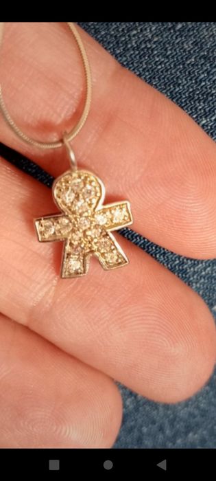 Pendente menino em prata com zirconias