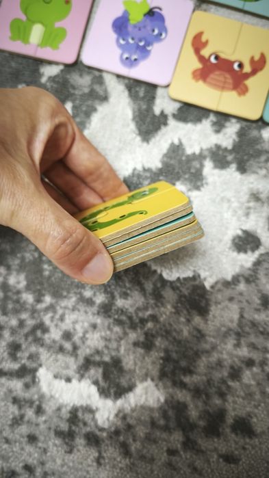 Дерев'яні пазли половинки (32 штуки) і картки із тіннями