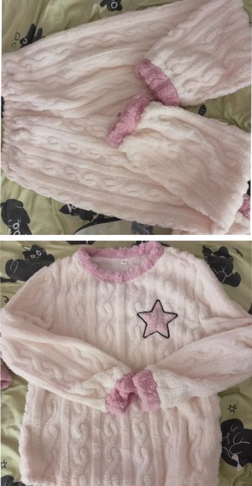 Новая зимняя пижама женская, мужская теплый костюм плюшевый косичка