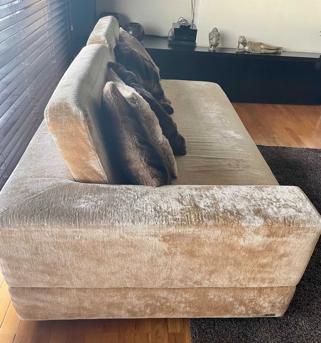 Sofá Tecido 3 lugares bege