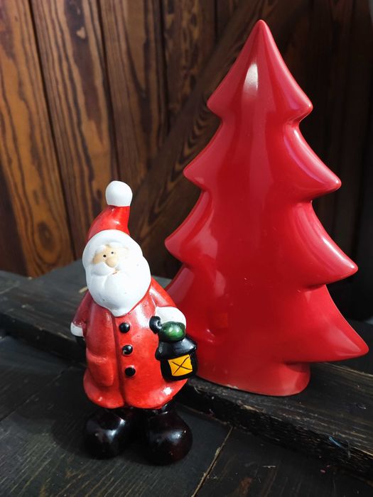 Ozdoby świąteczne  ceramiczne mikołaj choinka