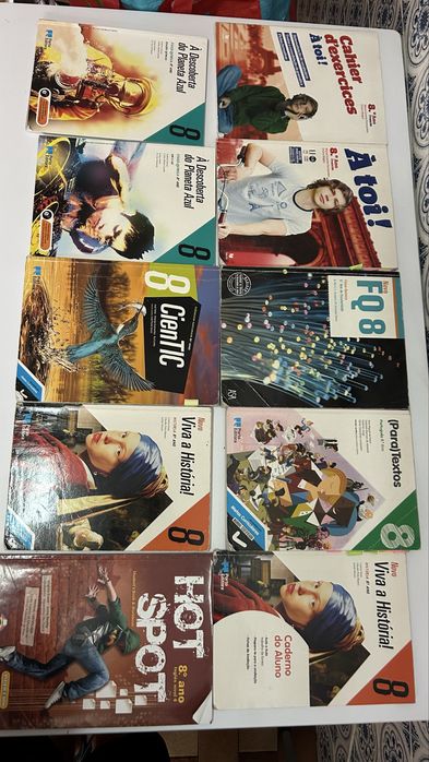 Livros escolares 8.º ano – Manuais e cadernos de atividades