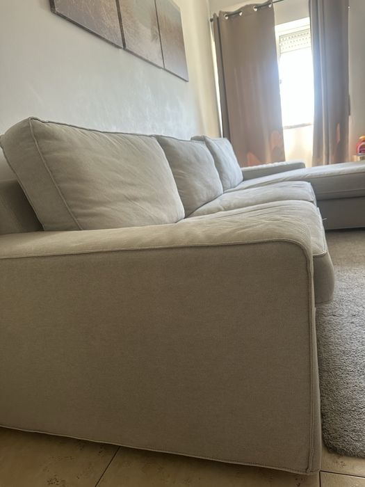 Sofa chaise longue cinzento
