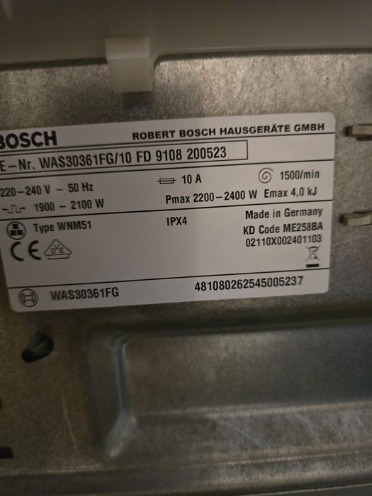 Części do BOSCH  logixx 8 nowa grzałka