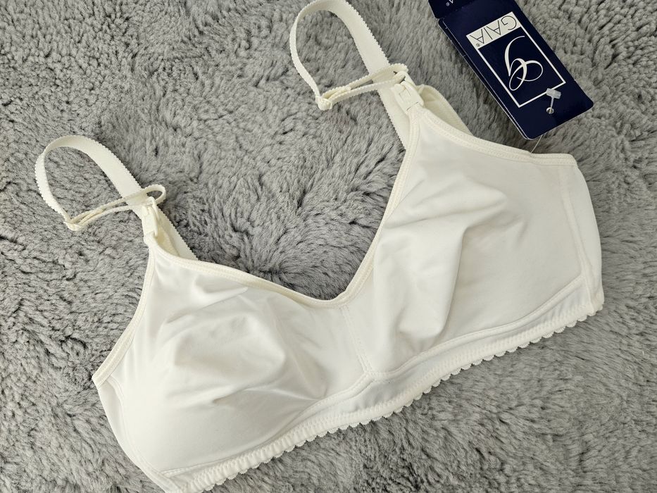 Biustonosz miękki do karmienia Gaia 75B Soft Mama ecru bawełna