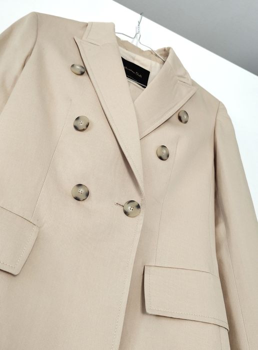 Marynarka Massimo dutti 36 S beżowa lniana bawełniana
