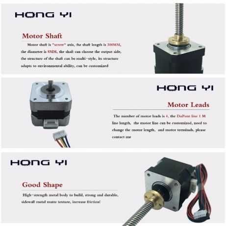 Серво мотор для 3D принтерів 17HS3401S-T8*8 Nema17 17  Screw stepper