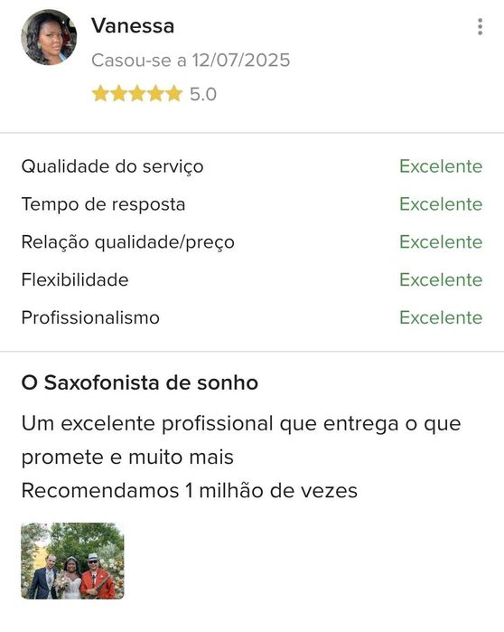 Saxofonista para todo o gênero de Eventos